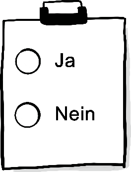 Symbol Ankreuztafel mit ja und nein