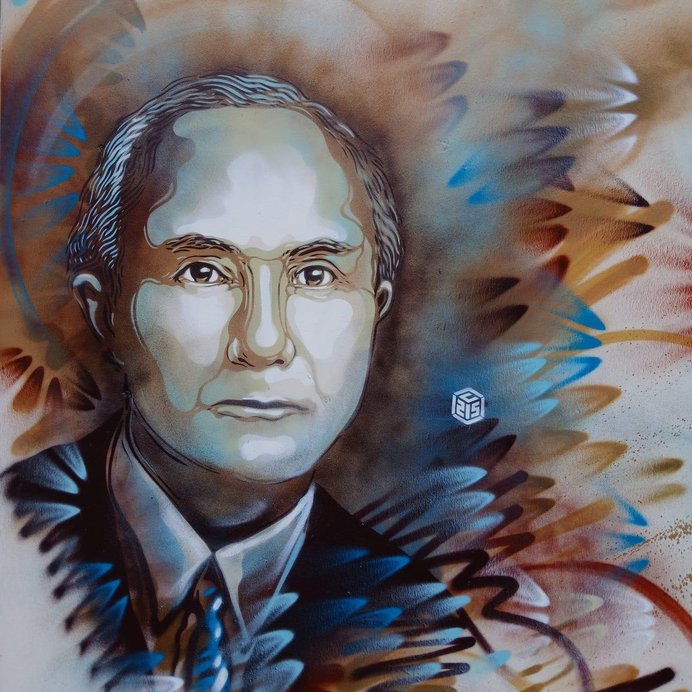 Das Bild zeigt das Grafitti in der Hauptstraße 34.